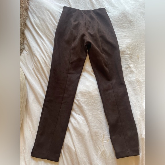 Brown Suede WORN 1X Banana Republic 00P Skinny Tailored Stretch Pants 🍁🍂 - Picture 1 of 14